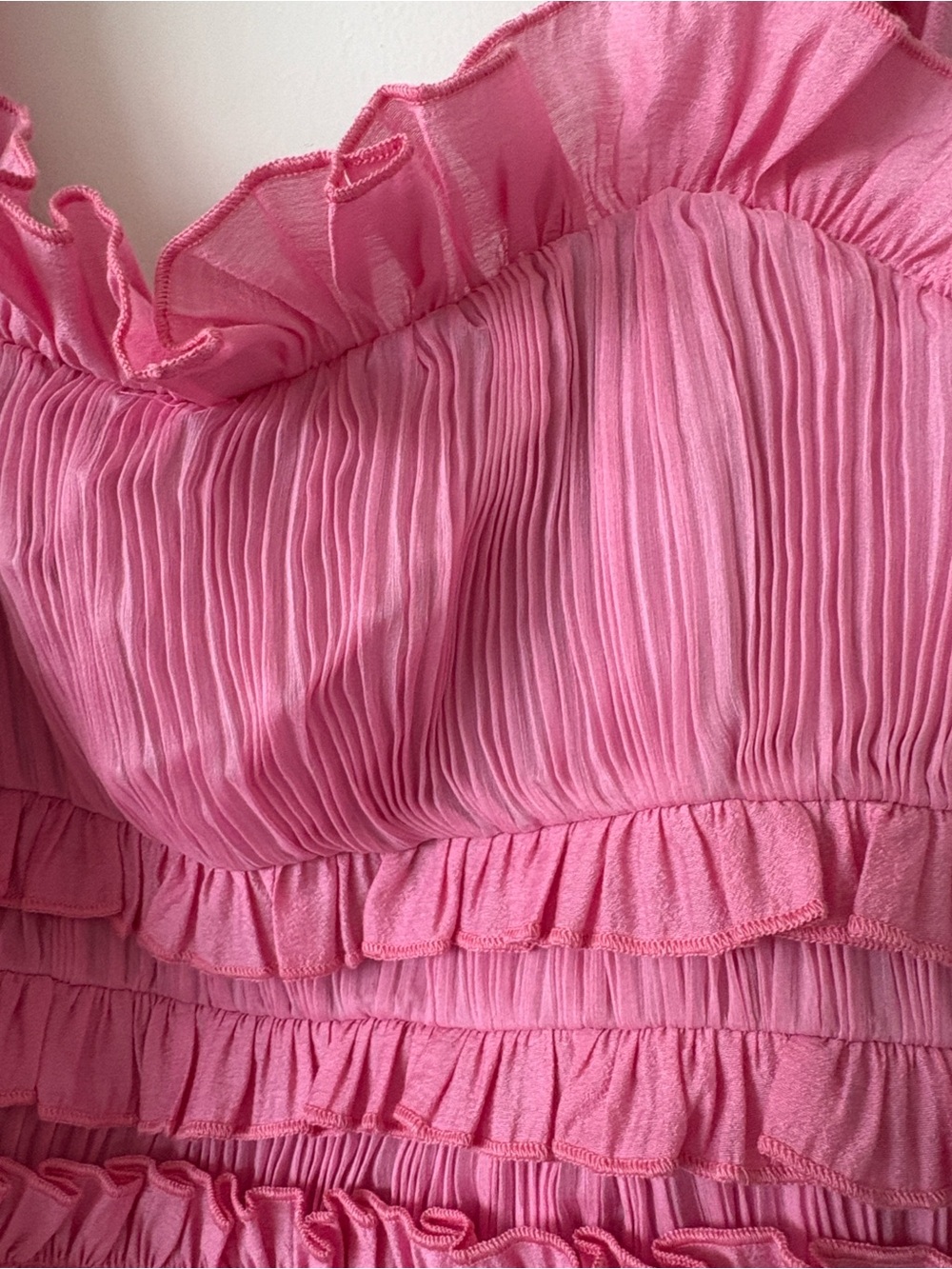 ASOS LUXE Pink Ruffled Mini Dress size 8 - Picture 8 of 9